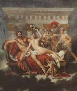 Jacques-Louis David Mars disarmed by venus and the three graces (mk02) oil painting on canvas
